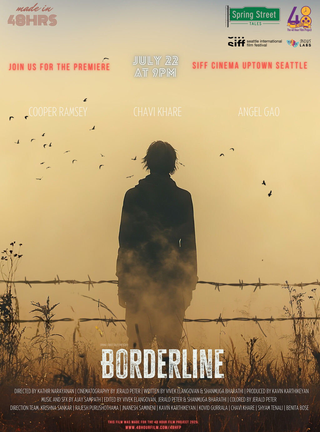Borderline Seattle 48HFP Winner Best Film Poster